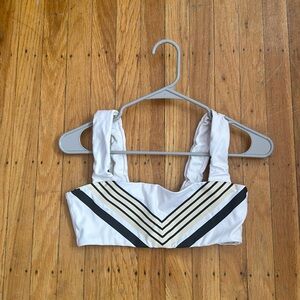WeWoreWhat White and Black Sports Bra